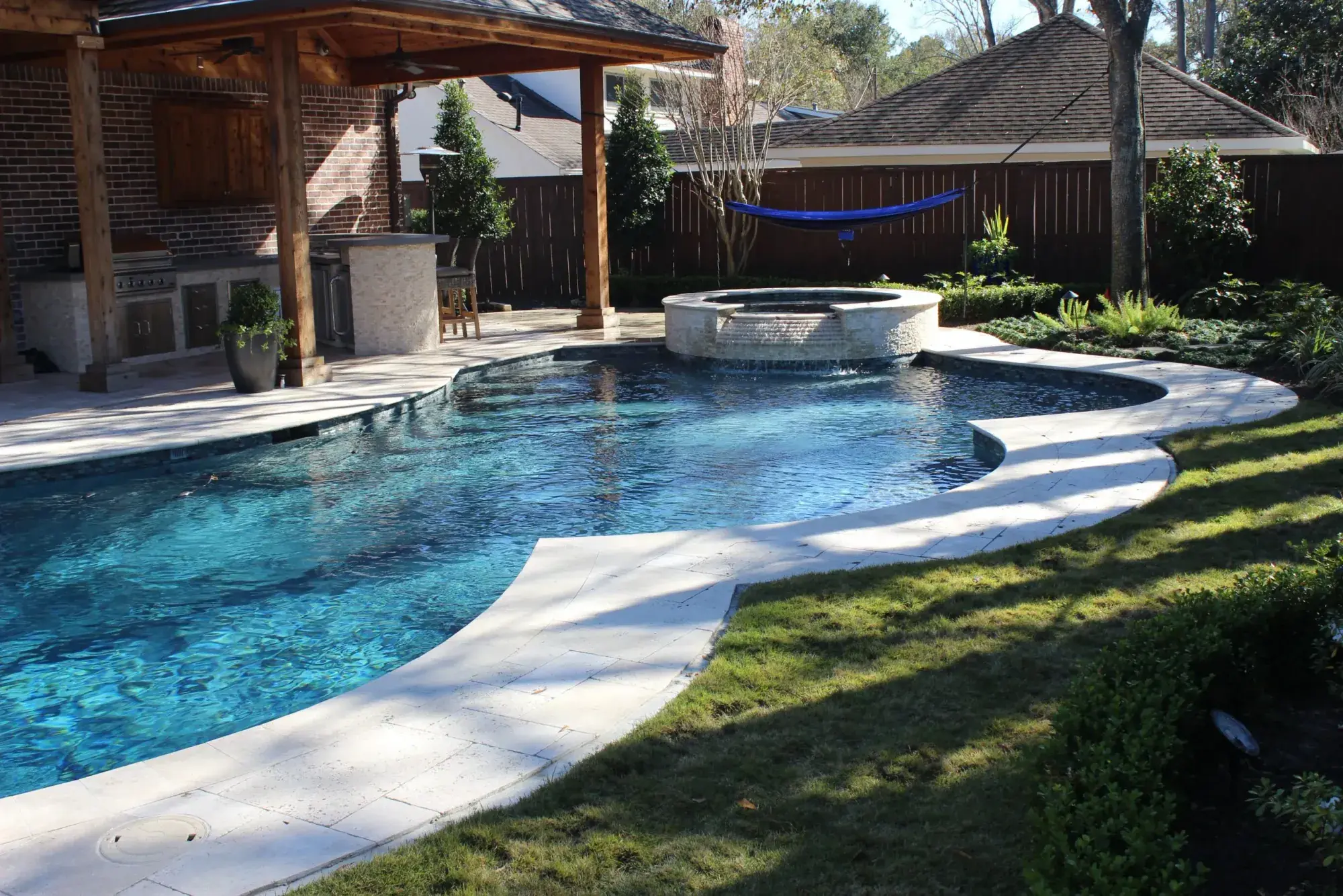 Custom pool built by Venture Pool Company in the Houston area